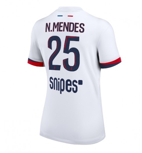Paris Saint-Germain Nuno Mendes #25 Venkovní Dres pro Dámské 2025-26 Krátký Rukáv Paris Saint-Germain Nuno Mendes #25 Venkovní Dres pro Dámské 2025-26 Krátký Rukáv